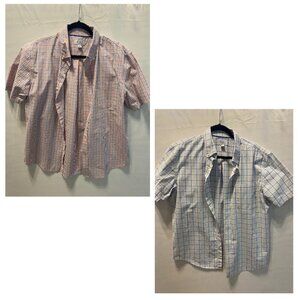 Lot of 2 Croft & Barrow Quick Dry Shirt Men L Plaid Short Sleeve Great Quality